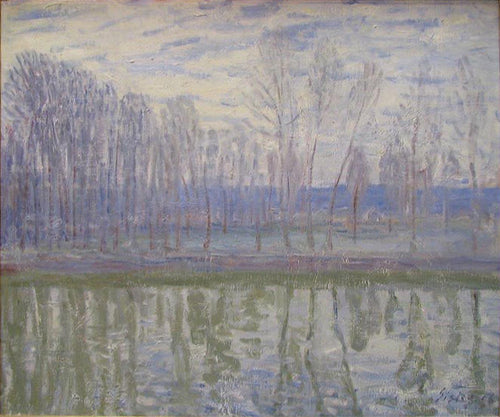 Nas Margens Do Rio Loing (Alfred Sisley) - Reprodução com Qualidade Museu