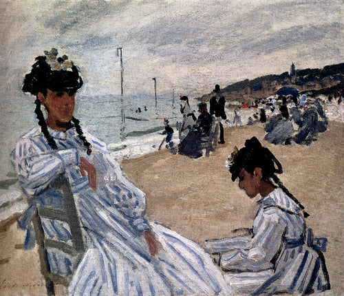 Na praia de Trouville (Claude Monet) - Reprodução com Qualidade Museu
