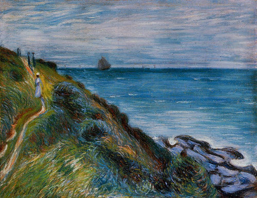 On The Cliffs, Langland Bay, País de Gales (Alfred Sisley) - Reprodução com Qualidade Museu