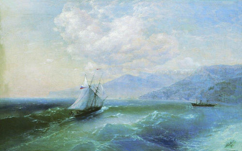 Na costa (Ivan Aivazovsky) - Reprodução com Qualidade Museu