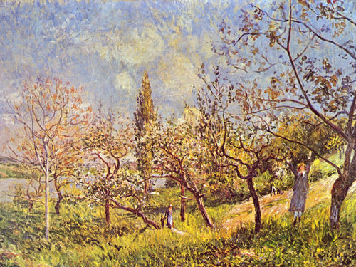 Pomar na primavera (Alfred Sisley) - Reprodução com Qualidade Museu