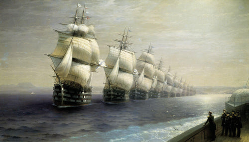 Desfile da Frota do Mar Negro (Ivan Aivazovsky) - Reprodução com Qualidade Museu