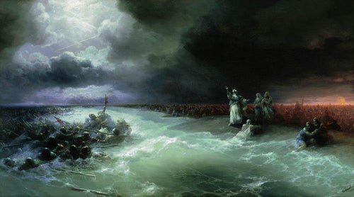 Passagem dos judeus pelo Mar Vermelho (Ivan Aivazovsky) - Reprodução com Qualidade Museu