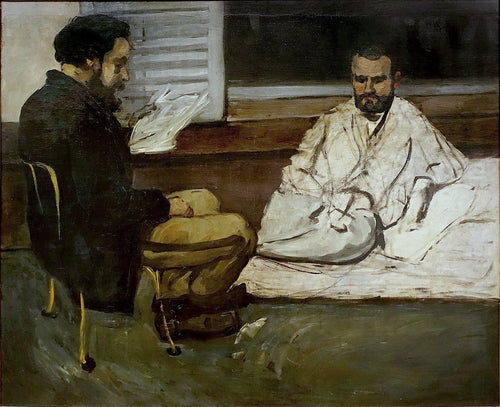 Paul Alexis lendo um manuscrito para Emile Zola (Paul Cézanne) - Reprodução com Qualidade Museu