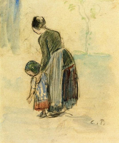 Camponês e criança (Camille Pissarro) - Reprodução com Qualidade Museu