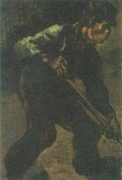 Cavando sobre o camponês (Vincent Van Gogh) - Reprodução com Qualidade Museu
