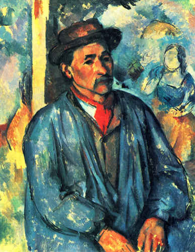 Camponês de Bata Azul (Paul Cézanne) - Reprodução com Qualidade Museu