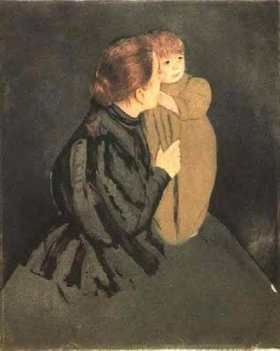 Camponesa mãe e filho (Mary Cassatt) - Reprodução com Qualidade Museu