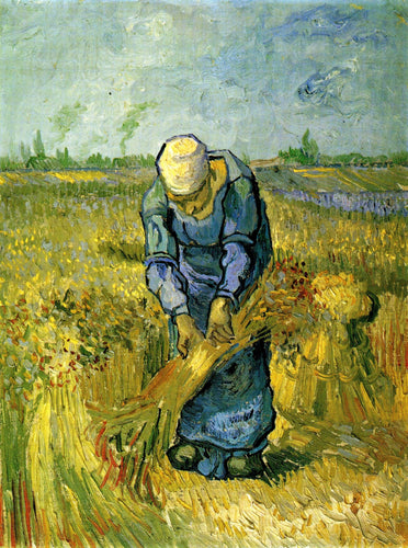 Mulher camponesa que amarra polias, depois do painço (Vincent Van Gogh) - Reprodução com Qualidade Museu