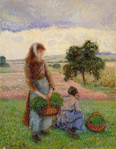 Camponesa carregando uma cesta (Camille Pissarro) - Reprodução com Qualidade Museu