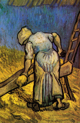 Camponesa cortando palha, depois de painço (Vincent Van Gogh) - Reprodução com Qualidade Museu