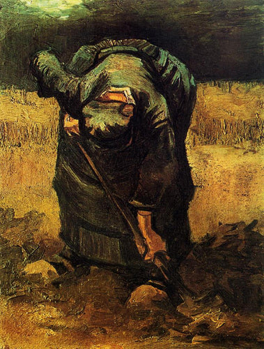 Uma camponesa cavando (Vincent Van Gogh) - Reprodução com Qualidade Museu
