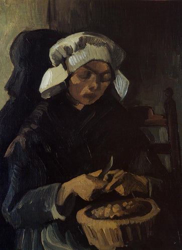 Mulher camponesa descascando batatas (Vincent Van Gogh) - Reprodução com Qualidade Museu