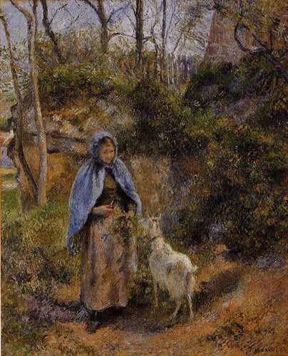 Mulher camponesa com uma cabra (Camille Pissarro) - Reprodução com Qualidade Museu