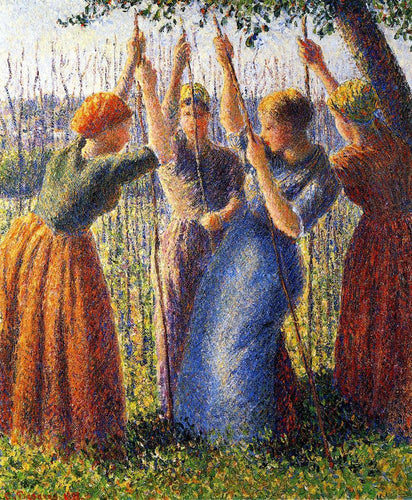 Mulheres camponesas plantando estacas (Camille Pissarro) - Reprodução com Qualidade Museu