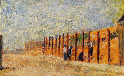 Camponeses impulsionando as estacas (Georges Seurat) - Reprodução com Qualidade Museu