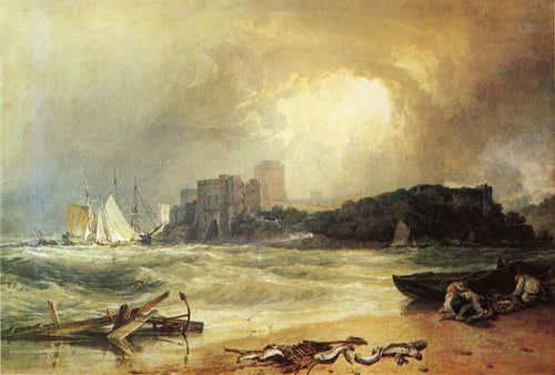 Castelo de Pembroke, Gales do Sul, tempestade de trovões se aproximando (Joseph Mallord William Turner) - Reprodução com Qualidade Museu