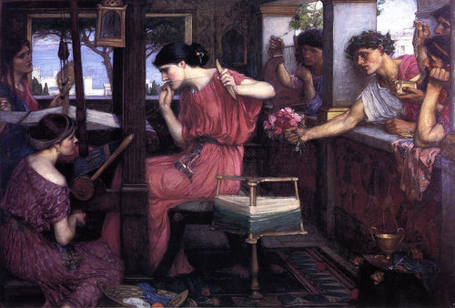 Penelope e os pretendentes (John William Waterhouse) - Reprodução com Qualidade Museu