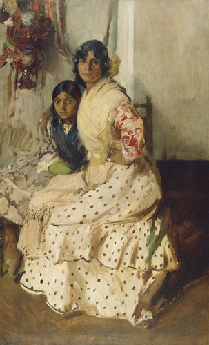 Pepilla, a cigana e sua filha (Joaquin Sorolla) - Reprodução com Qualidade Museu