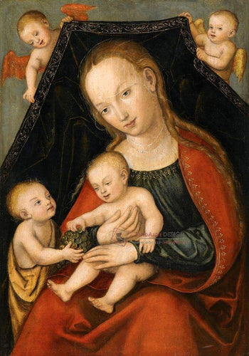 Virgem e menino adorado pelo menino São João Batista e dois anjos