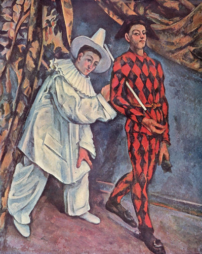 Pierrot e Arlequim (Paul Cézanne) - Reprodução com Qualidade Museu