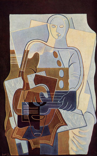 Pierrot com guitarra (Juan Gris) - Reprodução com Qualidade Museu