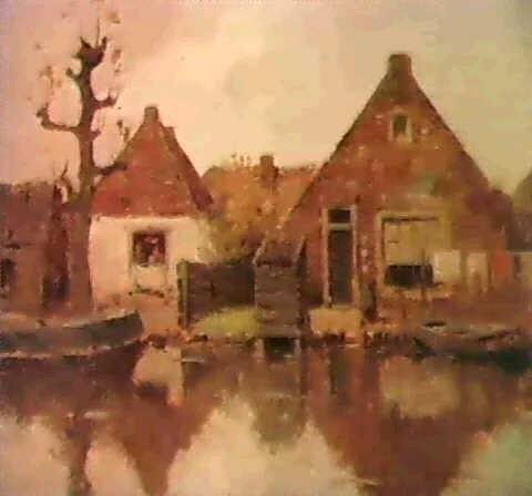 Uma casa ao longo do rio Gein (Piet Mondrian) - Reprodução com Qualidade Museu