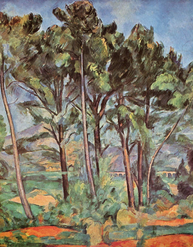 Pinheiro e Aqueduto (Paul Cézanne) - Reprodução com Qualidade Museu