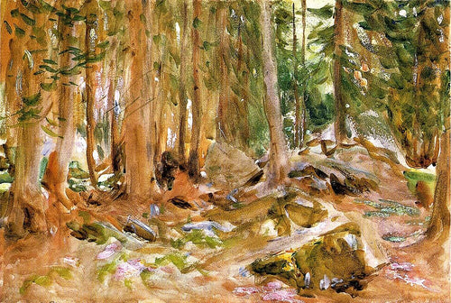Floresta de pinheiros (John Singer Sargent) - Reprodução com Qualidade Museu