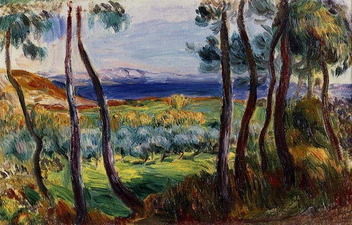 Pinheiros nas proximidades de Cagnes (Pierre-Auguste Renoir) - Reprodução com Qualidade Museu