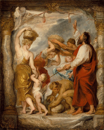 Os israelitas coletam maná no deserto (Peter Paul Rubens) - Reprodução com Qualidade Museu
