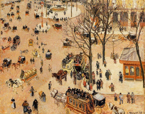 Place Du Theatre Francais (Camille Pissarro) - Reprodução com Qualidade Museu