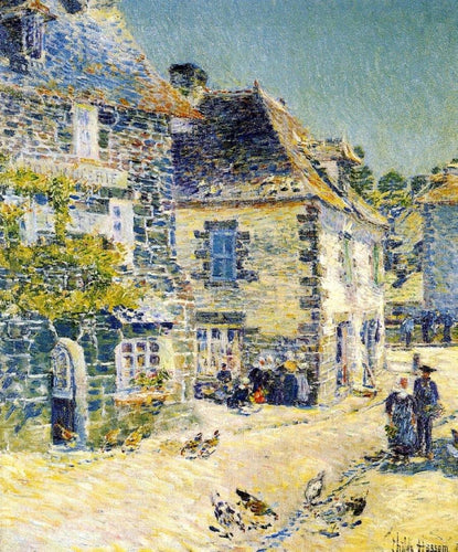 Pont-Aven, Dia do Meio-dia (Childe Hassam) - Reprodução com Qualidade Museu