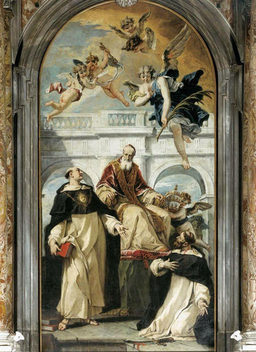 Papa Pio V com os Santos Tomás de Aquino e o Mártir Pedro