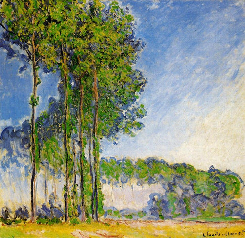 Choupos, vista do pântano (Claude Monet) - Reprodução com Qualidade Museu