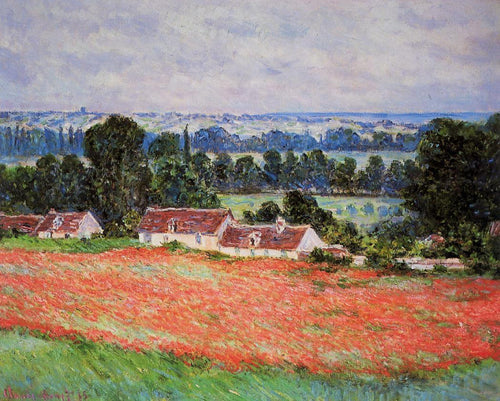 Poppy Field em Giverny (Claude Monet) - Reprodução com Qualidade Museu