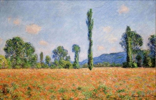Campo de papoula em Giverny 02 (Claude Monet) - Reprodução com Qualidade Museu