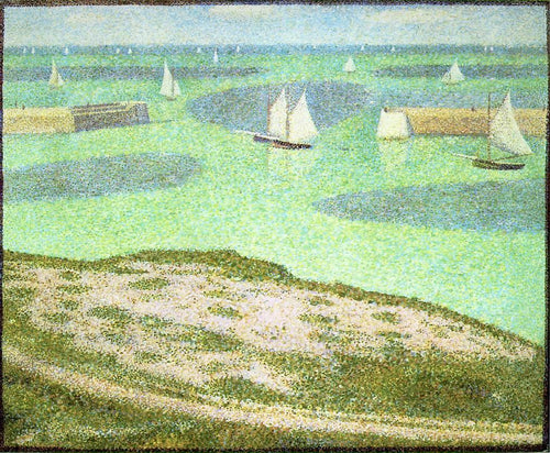 Entrada Port-En-Bessin para o porto (Georges Seurat) - Reprodução com Qualidade Museu