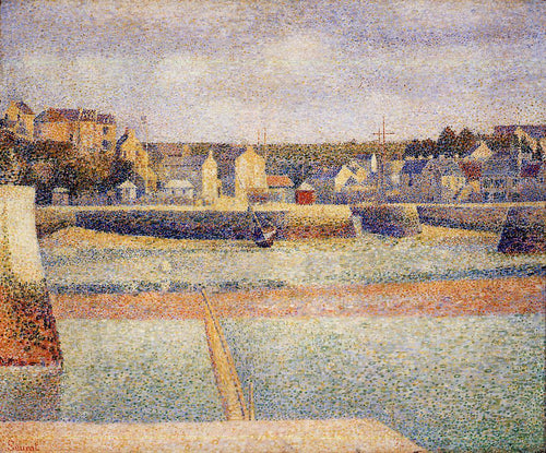 Port En Bessin A Maré Baixa do Porto Exterior (Georges Seurat) - Reprodução com Qualidade Museu