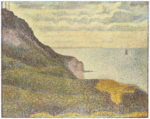 Port Een Bessin, o Semaphore and Cliffs (Georges Seurat) - Reprodução com Qualidade Museu
