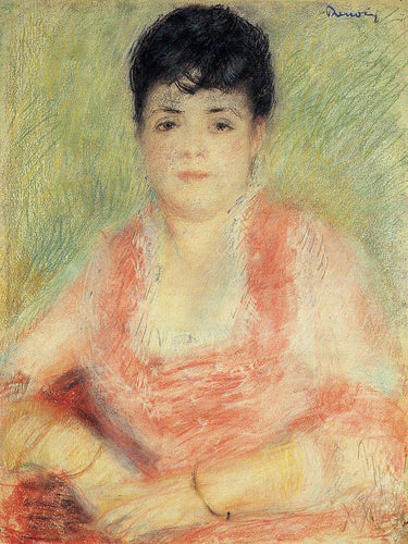 Retrato em um vestido rosa (Pierre-Auguste Renoir) - Reprodução com Qualidade Museu