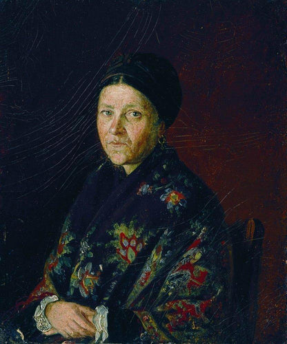 Retrato de AS Bocharova, a tia dos artistas