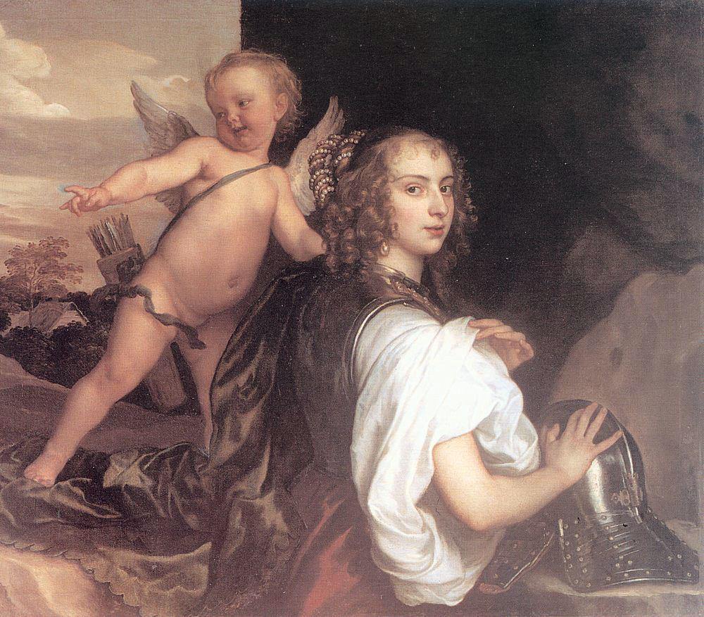 Retrato de uma garota como Erminia acompanhada por Cupido (Anthony van Dyck) - Reprodução com Qualidade Museu