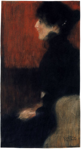 Retrato de uma senhora (Gustav Klimt) - Reprodução com Qualidade Museu