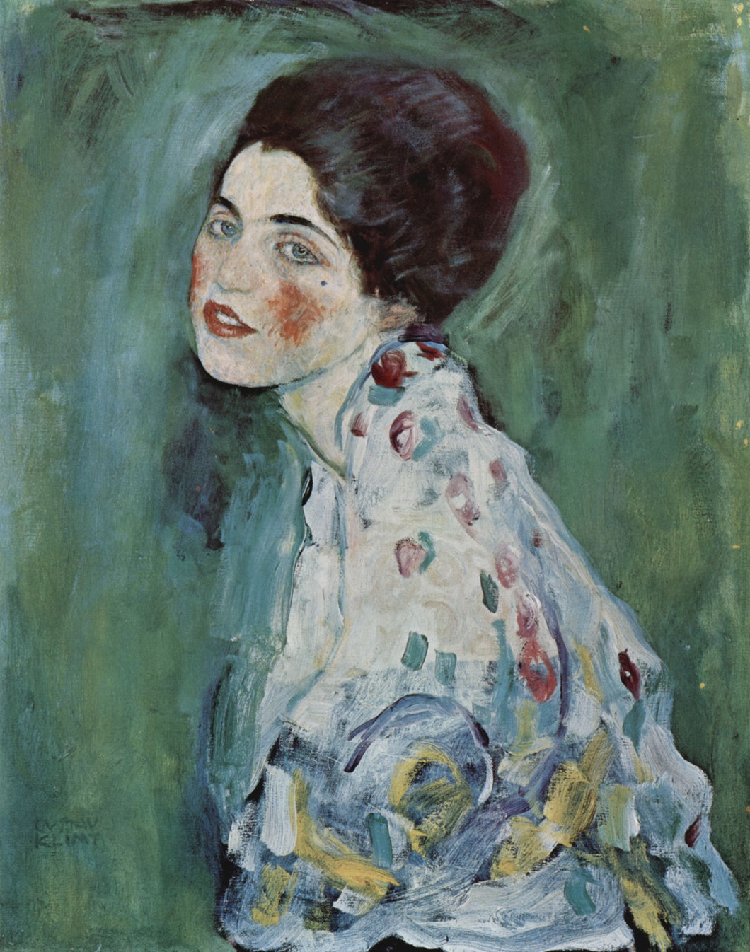 Retrato de uma senhora (Gustav Klimt) - Reprodução com Qualidade Museu