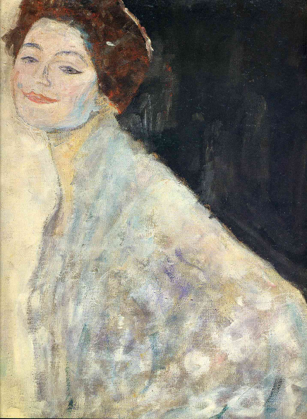 Retrato de uma senhora de branco inacabado (Gustav Klimt) - Reprodução com Qualidade Museu