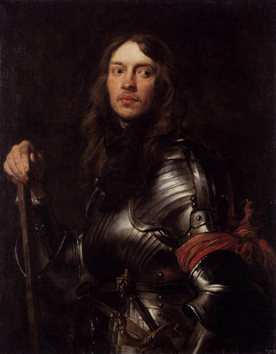 Retrato de um homem com armadura e lenço vermelho (Anthony van Dyck) - Reprodução com Qualidade Museu