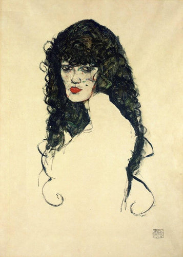 Retrato de uma mulher com cabelo preto - Replicarte