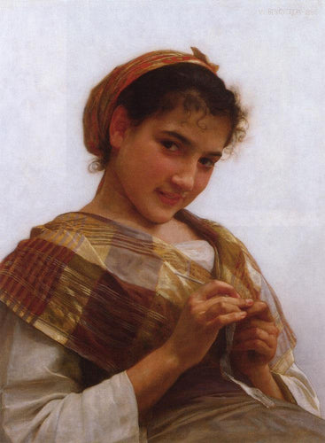 Retrato de uma jovem (William-Adolphe Bouguereau) - Reprodução com Qualidade Museu