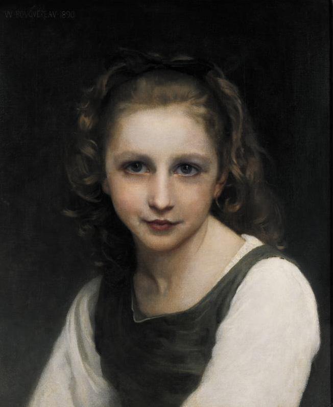 Retrato de uma jovem (William-Adolphe Bouguereau) - Reprodução com Qualidade Museu